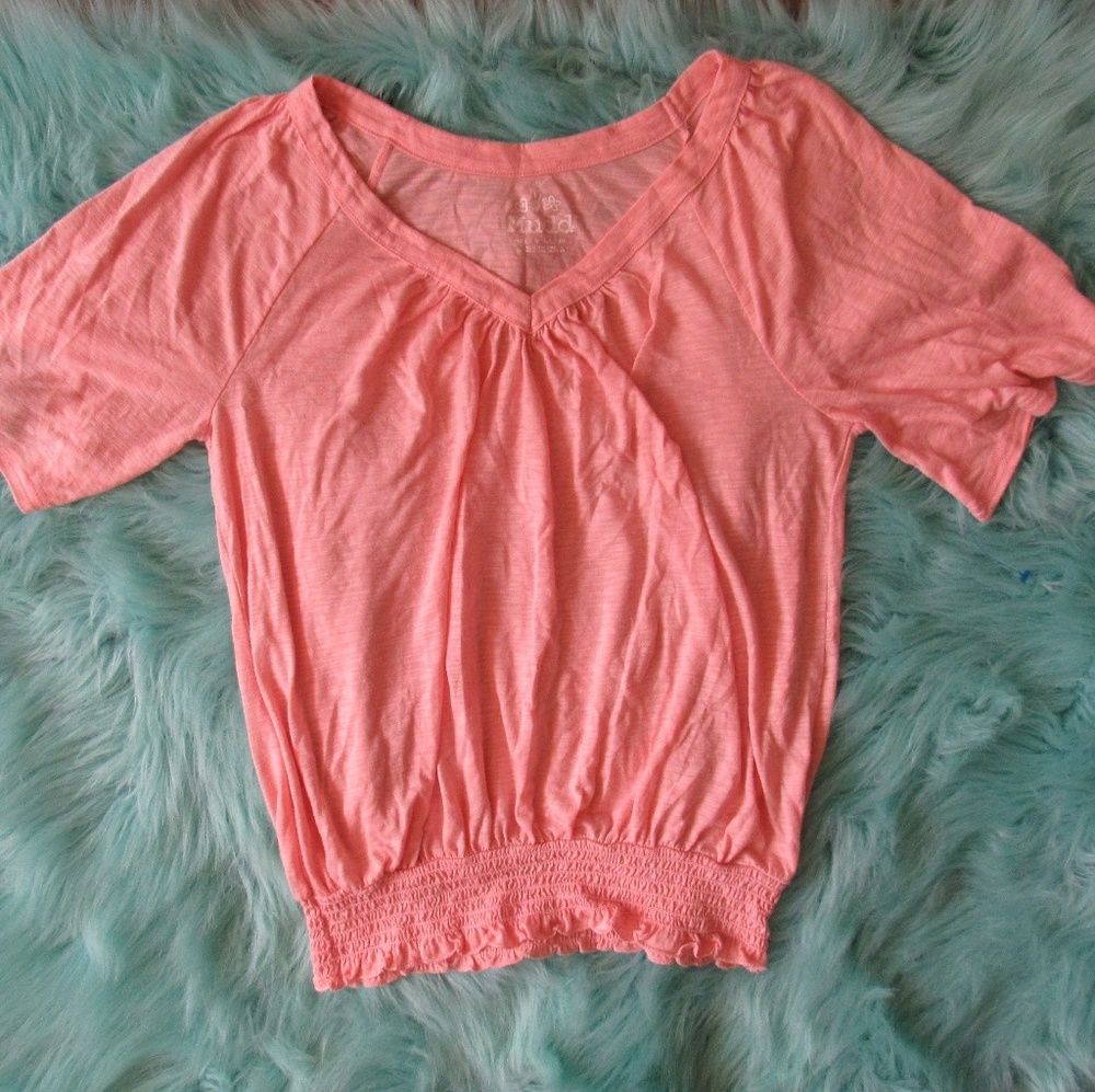 Light Pink V Neck 3/4 Sleeve Blouse